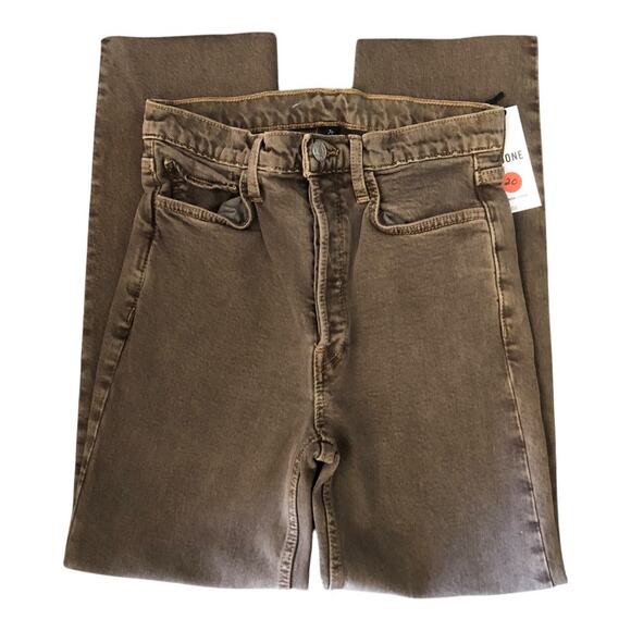 Re/Done NWT 90’s High Rise Loose Fit Button Fly Jeans Washed Chocolate Size 25 - Picture 5 of 10